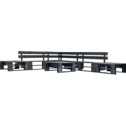 Tuinmeubelen*vidaXL 6-delige Loungeset pallet hout Zwart