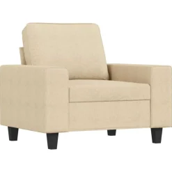Banken*vidaXL 4-delige Loungeset stof crèmekleurig Crème