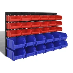 30-delige Opbergrek voor aan de wand blauw en rood>vidaXL Online
