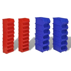 30-delige Opbergrek voor aan de wand blauw en rood><noscript><img width=