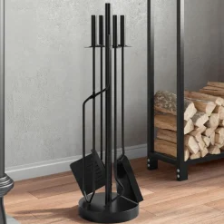 5-delige openhaardgereedschapset 18x66 cm staal>vidaXL Sale