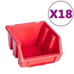 80-delige Opslagbakkenset met wandpanelen rood en zwart>vidaXL Online