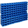 Bouwbeslag*vidaXL 128-delige Opslagbakkenset met wandpanelen blauw en zwart