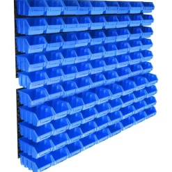 Bouwbeslag*vidaXL 96-delige Opslagbakkenset met wandpanelen Blauw
