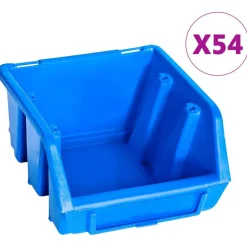 Bouwbeslag*vidaXL 96-delige Opslagbakkenset met wandpanelen Blauw