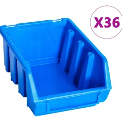 Bouwbeslag*vidaXL 96-delige Opslagbakkenset met wandpanelen Blauw