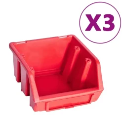 34-delige Opslagbakkenset met wandpanelen rood en zwart>vidaXL Hot
