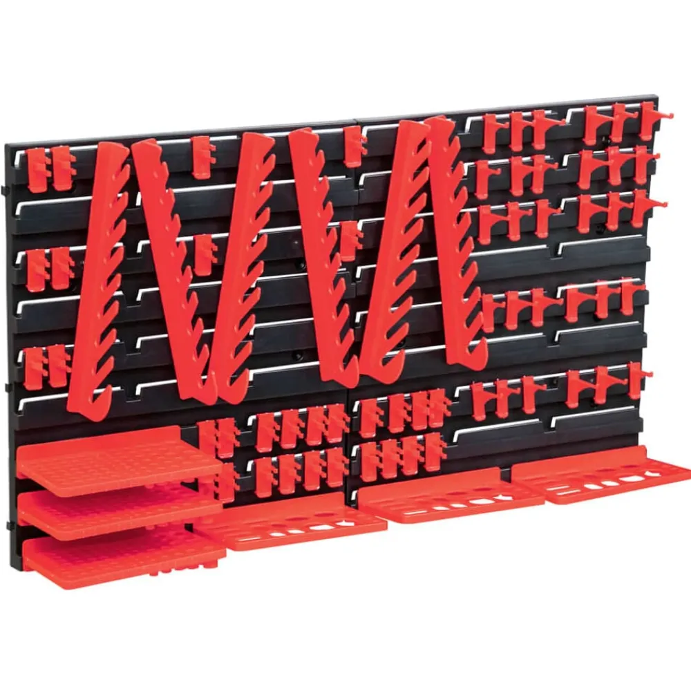 71-delige Opslagset met wandpanelen rood en zwart>vidaXL Hot