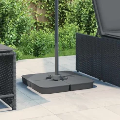 Tuin & Gazon*vidaXL 4-delige Set parasolvoeten voor kruisvoet parasol 100 kg PP Antraciet
