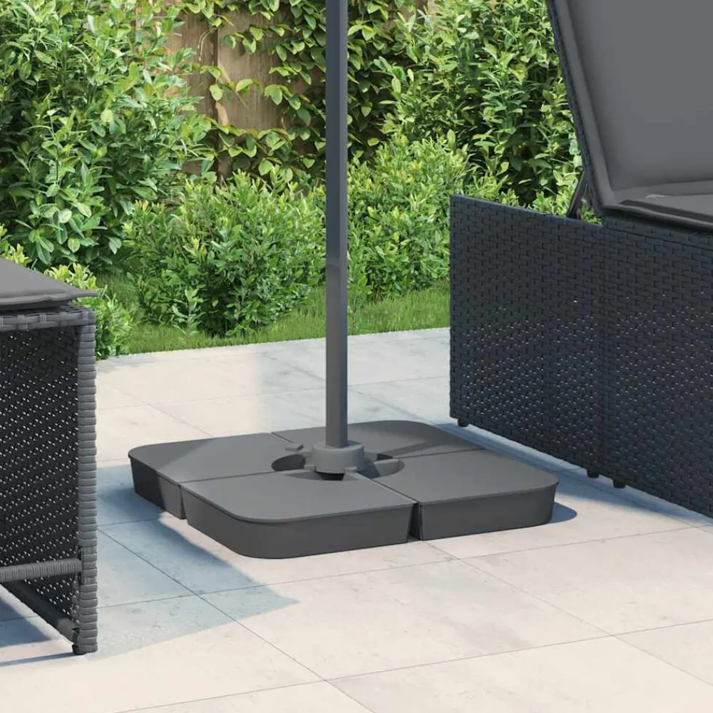 Tuin & Gazon*vidaXL 4-delige Set parasolvoeten voor kruisvoet parasol 100 kg PP Antraciet