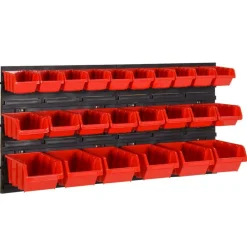 26-delige Sorteersysteemset 77x39 cm polypropeen rood en zwart>vidaXL New