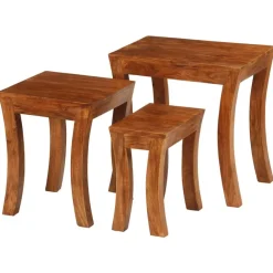 3-delige Tafeltjesset 50x35x50 cm massief acaciahout bruin>vidaXL Discount