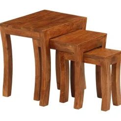 3-delige Tafeltjesset 50x35x50 cm massief acaciahout bruin>vidaXL Discount