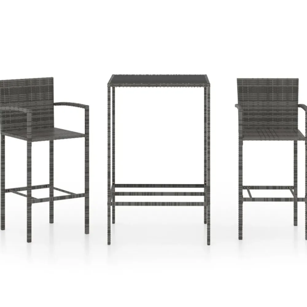 3-delige Tuinbarset poly rattan>vidaXL Discount
