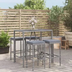 5-delige Tuinbarset met kussens poly rattan>vidaXL Clearance