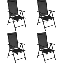 Tuinmeubelen*vidaXL 5-delige Tuinset aluminium Zwart