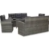 5-delige Tuinset met kussens poly rattan grijs>vidaXL Sale