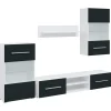Tv-Meubels*vidaXL 5-delige Tv-meubels met LED-verlichting bewerkt hout matindigo