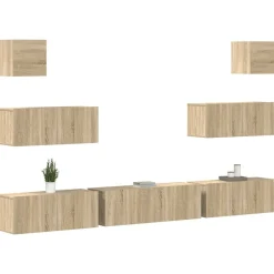 7-delige Tv-meubelset bewerkt hout kleurig><noscript><img width=