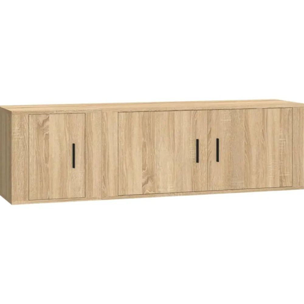 2-delige Tv-meubelset bewerkt hout kleurig>vidaXL Best