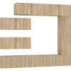 Tv-Meubels*vidaXL 7-delige Tv-meubelset bewerkt hout sonoma eikenkleurig