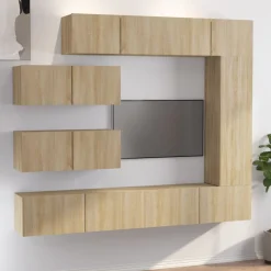 Tv-Meubels*vidaXL 7-delige Tv-meubelset bewerkt hout sonoma eikenkleurig