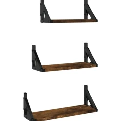 Boekenkasten & Wandplanken*vidaXL 3-delige Wandschappenset bewerkt hout kleurig Gerookt eiken