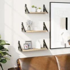 Boekenkasten & Wandplanken*vidaXL 3-delige Wandschappenset bewerkt hout kleurig Sonoma eiken