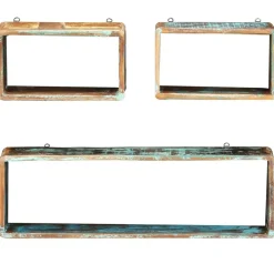 Boekenkasten & Wandplanken*vidaXL 3-delige Wandschappenset kubus massief gerecycled hout