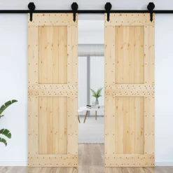 Bouwmaterialen*vidaXL Deur NARVIK 70 x 210 cm Massief Grenenhout Naturel