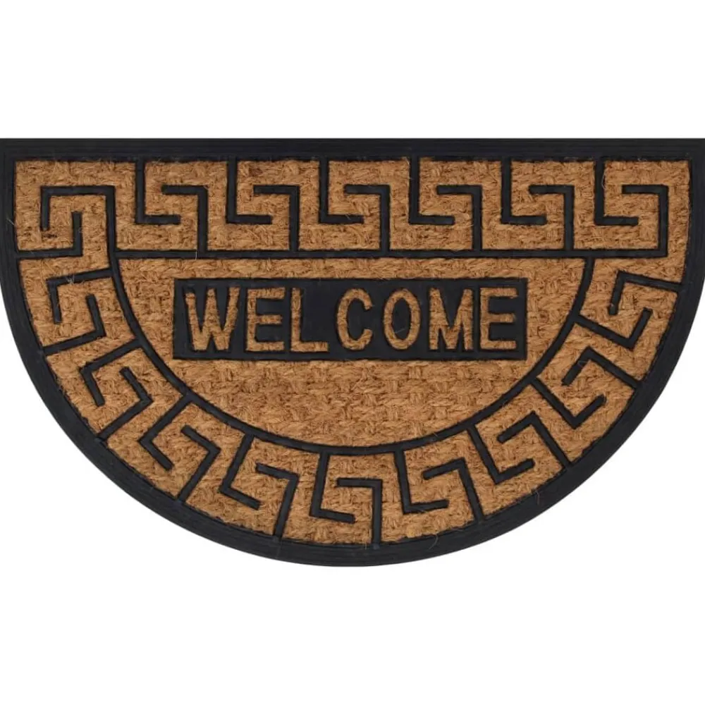 Woon- & Tuinaccessoires*vidaXL Deurmat halfrond 45x75 cm rubber en kokosvezel