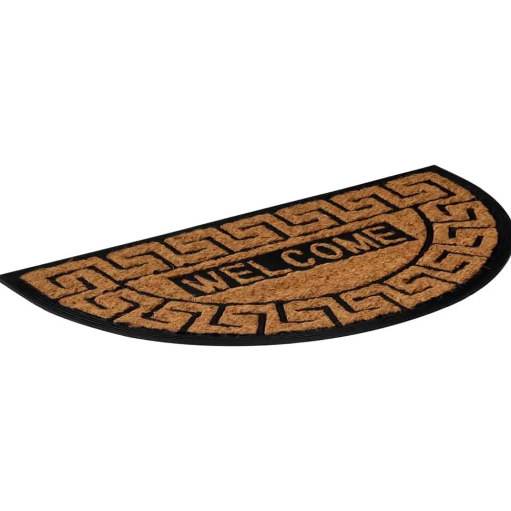 Woon- & Tuinaccessoires*vidaXL Deurmat halfrond 45x75 cm rubber en kokosvezel