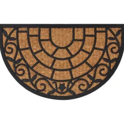 Woon- & Tuinaccessoires*vidaXL Deurmat halfrond 45x75 cm rubber en kokosvezel