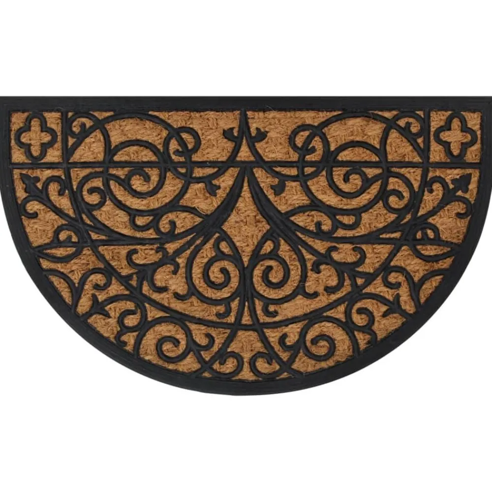 Woon- & Tuinaccessoires*vidaXL Deurmat halfrond 45x75 cm rubber en kokosvezel