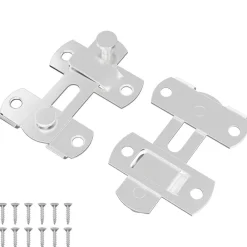 Bouwbeslag*vidaXL Deurslot 2 pcs Zilver 70 x 8 mm Staal