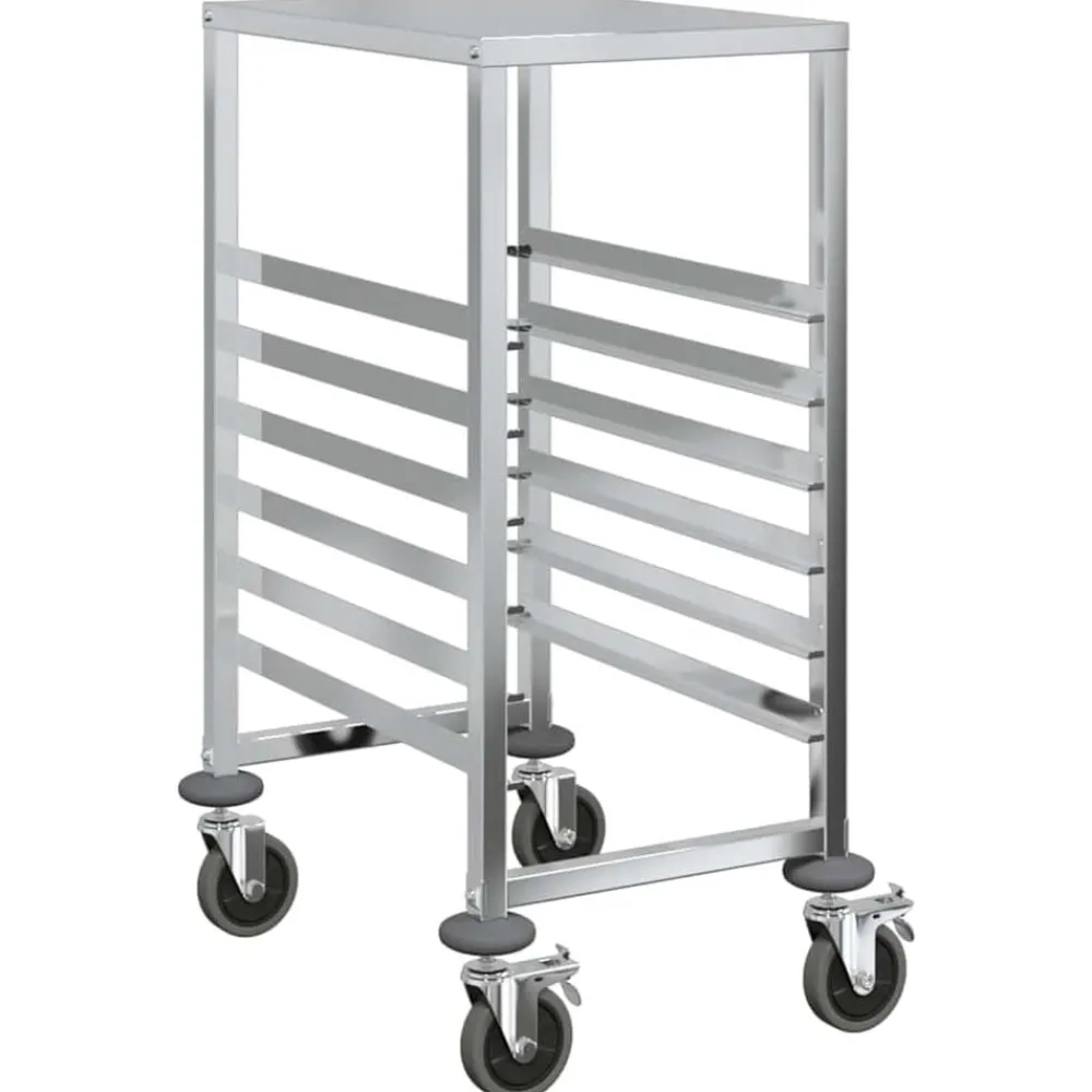 Dienbladenwagen met 6 GN-bakken 39x55x87 cm roestvrij staal>vidaXL Best