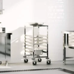 Dienbladenwagen met 6 GN-bakken 39x55x87 cm roestvrij staal>vidaXL Best