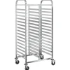Trolleys*vidaXL Dienbladenwagen met 32 GN-bakken 75x55x162,5 cm roestvrij staal