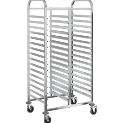 Trolleys*vidaXL Dienbladenwagen met 32 GN-bakken 75x55x162,5 cm roestvrij staal