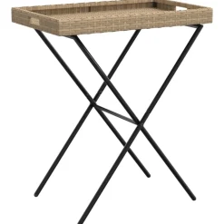 Tuinmeubelen*vidaXL Dienbladtafel inklapbaar 65x40x75 cm poly rattan Beige