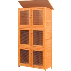 Huisdierbenodigdheden*vidaXL Dierenhok 6 kamers hout