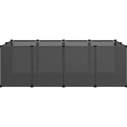 Huisdierbenodigdheden*vidaXL Dierenhok klein 144x74x46,5 cm polypropeen en staal Zwart