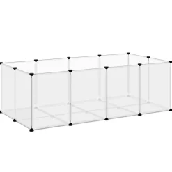 Huisdierbenodigdheden*vidaXL Dierenhok klein 144x74x46,5 cm polypropeen en staal transparant Doorzichtig