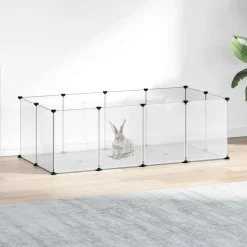 Huisdierbenodigdheden*vidaXL Dierenhok klein 144x74x46,5 cm polypropeen en staal transparant Doorzichtig