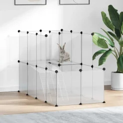 Dierenhok klein 142x74x93 cm polypropeen en staal transparant>vidaXL Hot