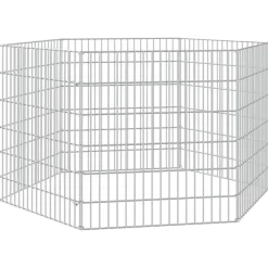 Dierenverblijf 6 panelen 54x60 cm gegalvaniseerd ijzer>vidaXL New