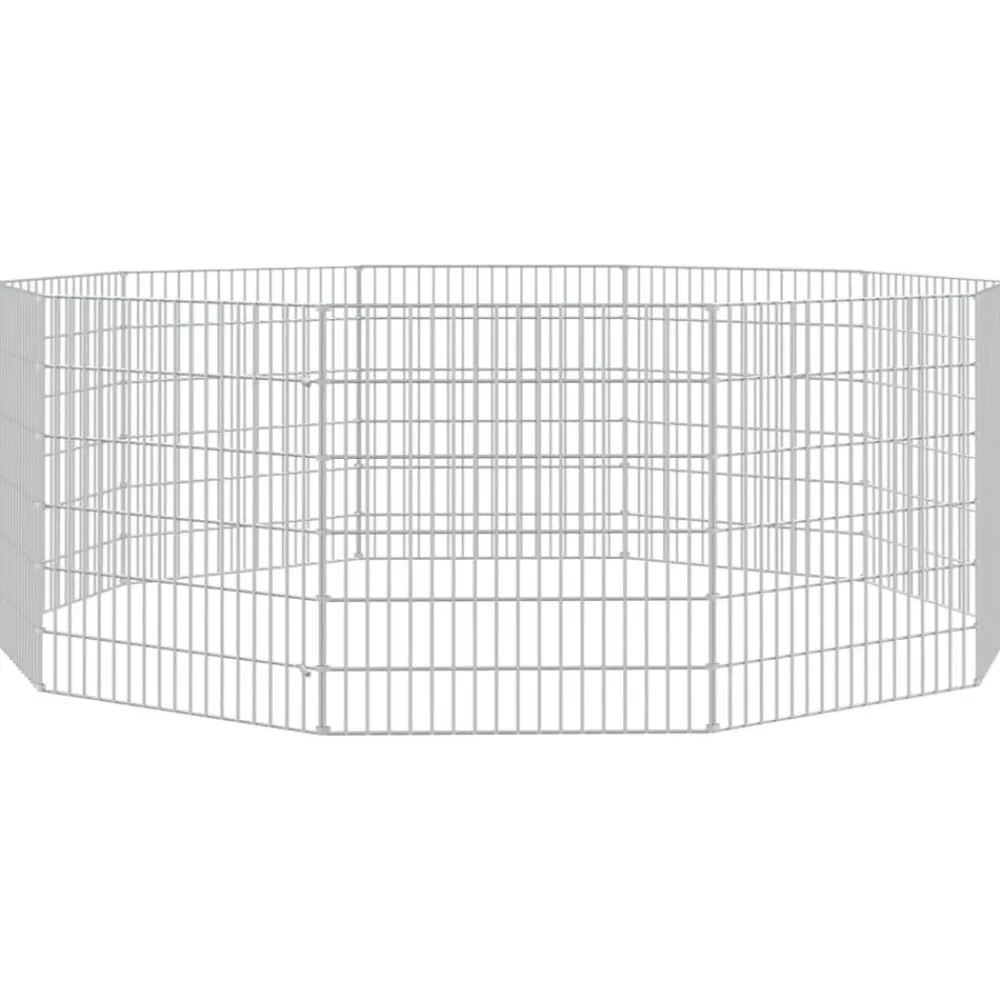 Huisdierbenodigdheden*vidaXL Dierenverblijf 10 panelen 54x60 cm gegalvaniseerd ijzer