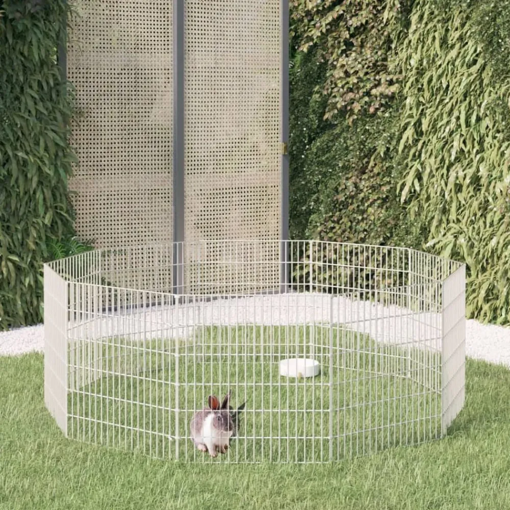 Huisdierbenodigdheden*vidaXL Dierenverblijf 10 panelen 54x60 cm gegalvaniseerd ijzer