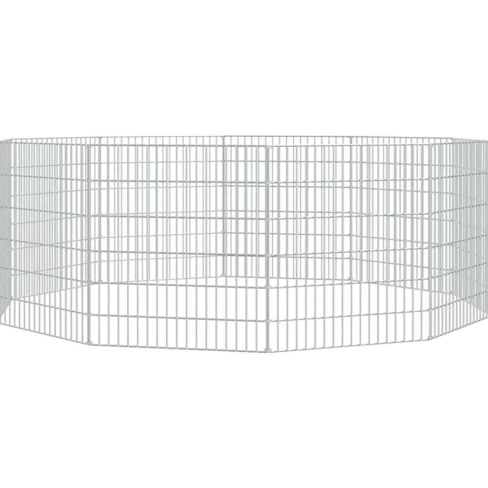 Huisdierbenodigdheden*vidaXL Dierenverblijf 10 panelen 54x60 cm gegalvaniseerd ijzer
