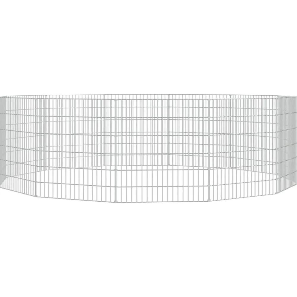Dierenverblijf 12 panelen 54x60 cm gegalvaniseerd ijzer>vidaXL Clearance